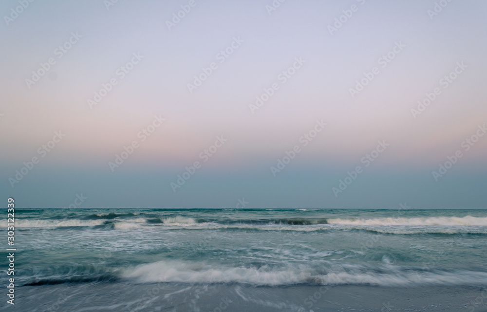 Rough waves at sunset Rough waves at sunset