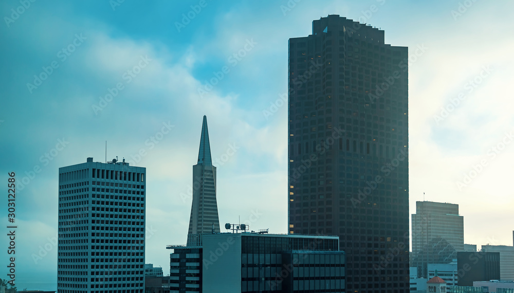 Fototapeta premium Downtown San Francisco skyline buildings and skyscrapers