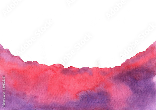Foto Abstract grunge red and violet watercolor hand painting background for decoration