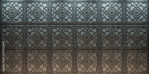 Vintage decorative pattern. 3D rendering.