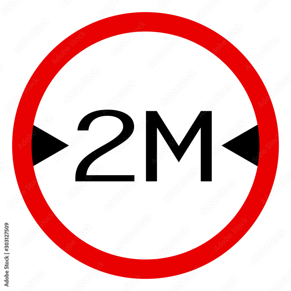 Traffic sign width limit 2 meters vector illustration Traffic sign width limit 2 meters vector illustration