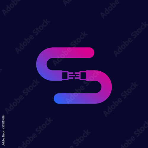optic fiber bandwidth vector icon with cables