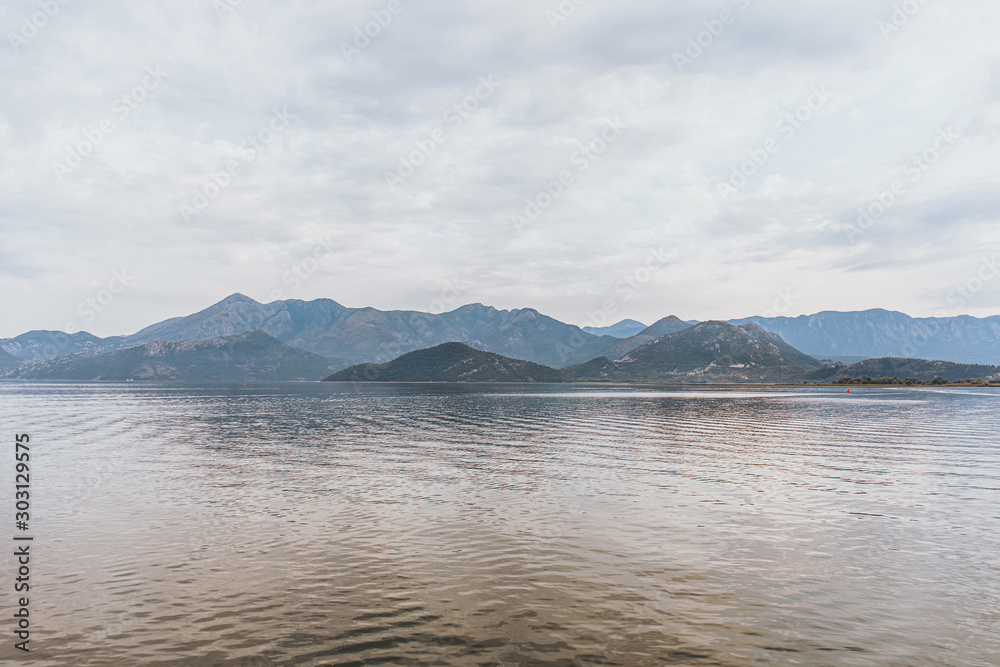 Lake Skadar National Park in Montenegro. Views of mauntains