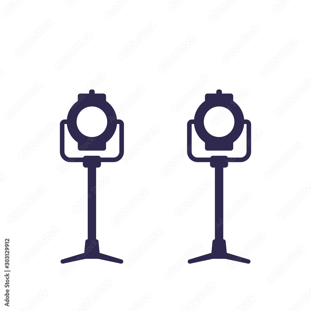 spotlight with stand icon, vector spotlight with stand icon, vector