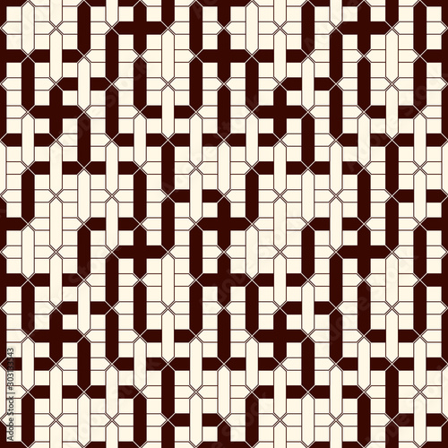 Stylized overlapping pipelines background. Seamless pattern with maze, labyrinth motif. Contemporary linear ornament.