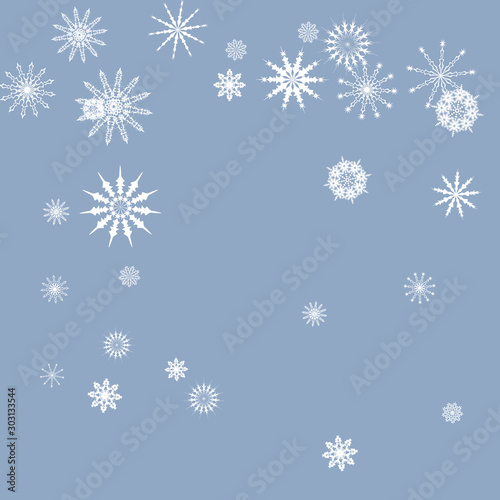 New Year background vector with falling snowflakes