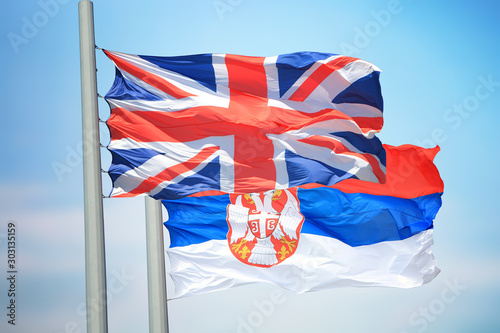 Flags of Great Britain and Serbia