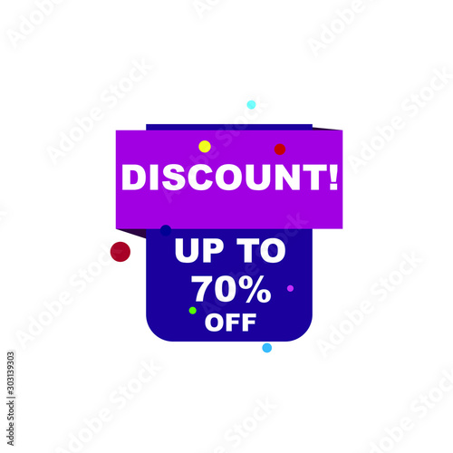 Sale discount icons. Special offer price signs. Speech bubbles or chat symbols. Colored elements. Vector