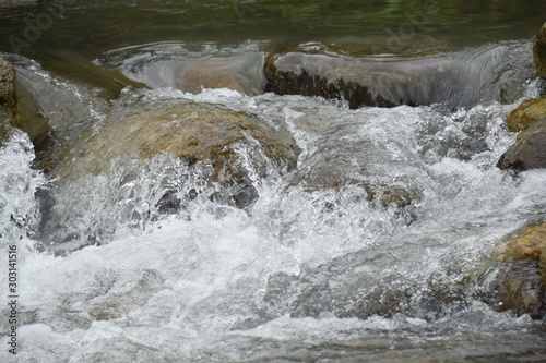 water flowing over the rocks