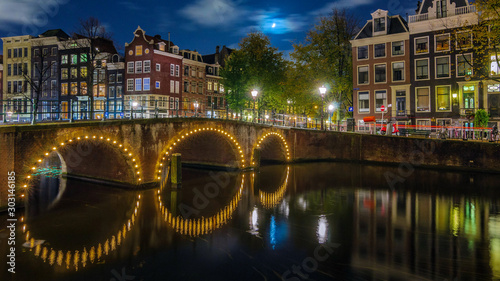 Fototapeta Naklejka Na Ścianę i Meble -  An Amsterdam Urban Nightscape