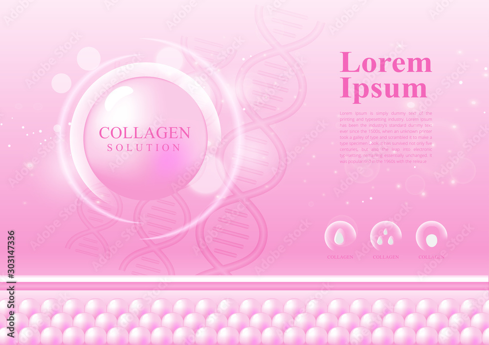 abstract background  pink colour for cosmetics collagen solution skin care elegant design vector illustration