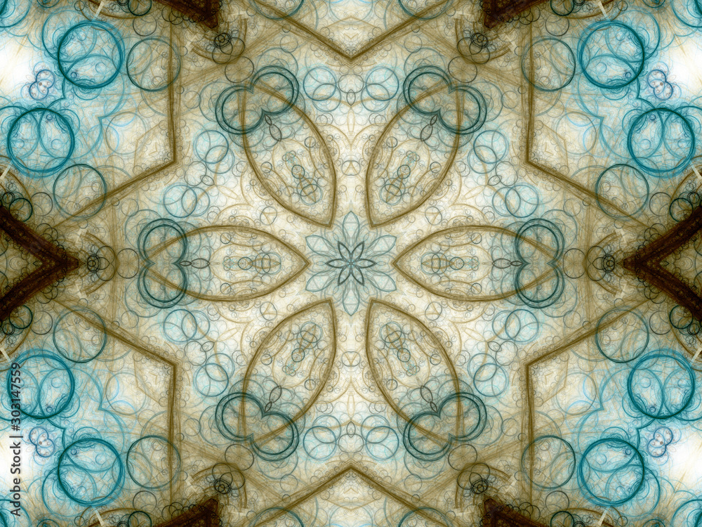 Red and blue fractal bubble pattern, digital artwork for creativ