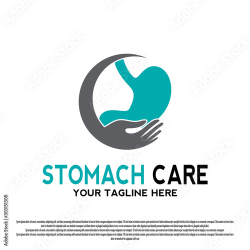 human stomach care vector logo design