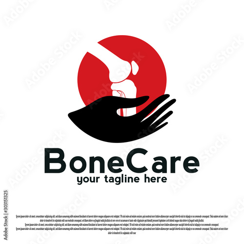 knee bone care logo design. simple human knee bone sign or symbol. vector illustration element