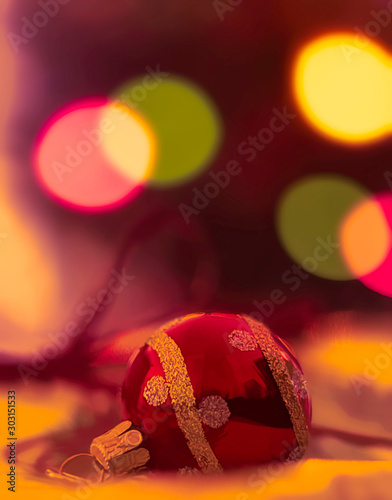 Holiday Lights and Ornament Illustration