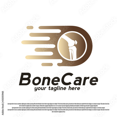 knee bone care logo design. simple human knee bone sign or symbol. vector illustration element