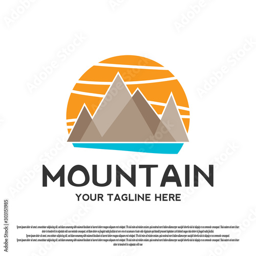 modern mountain vector logo design