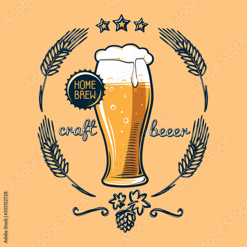 Home brew craft beer emblem
