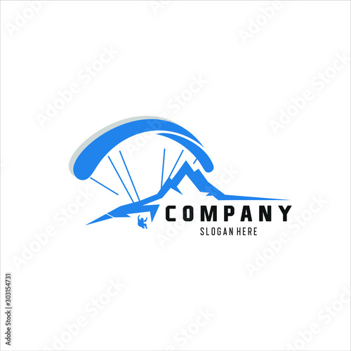 High Adventure Paragliding logo design inspiration. Paragliding logo design