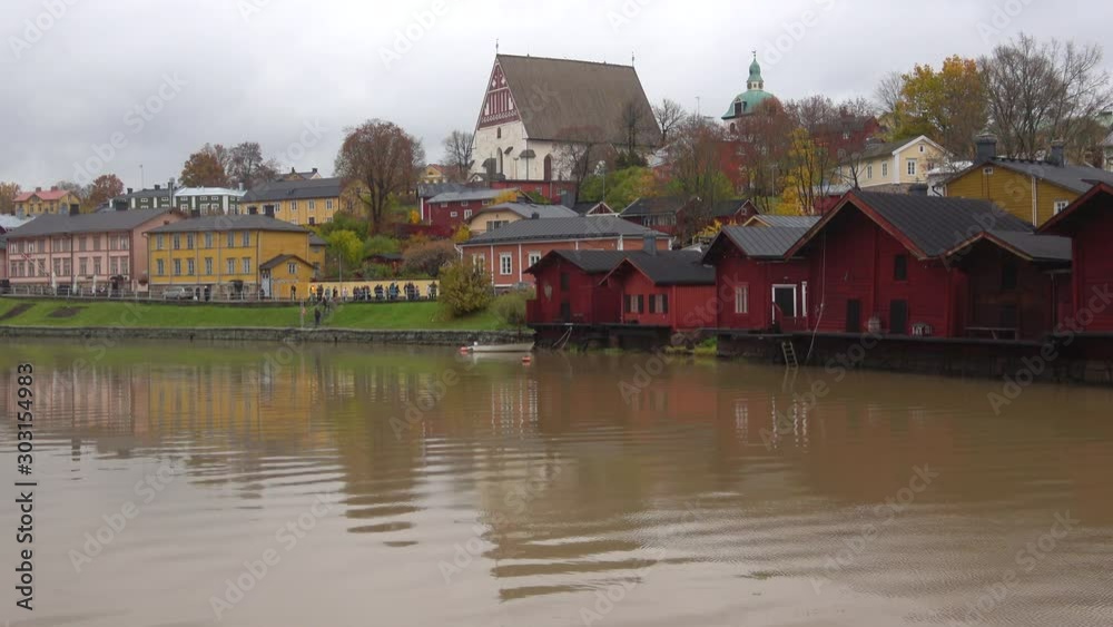 A cloudy October day on the Porvoonjoki river. Porvoo, Finland A cloudy October day on the Porvoonjoki river. Porvoo, Finland