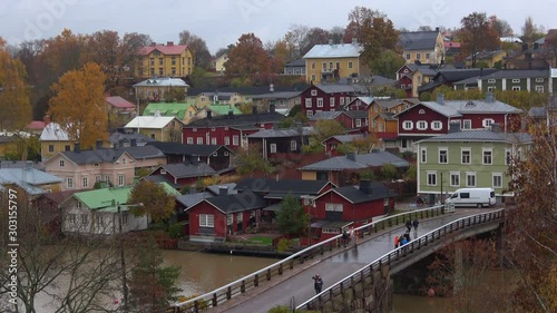 A cloudy October day in old Porvoo. Finland photo
