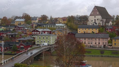 A gloomy October day in old Porvoo. Finland photo