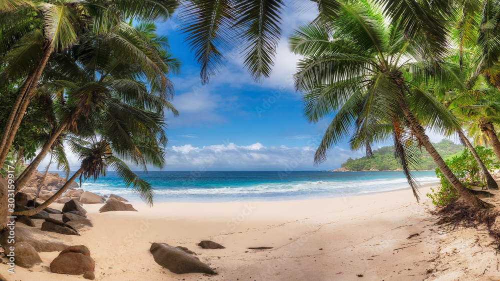 Panoramic view of tropical exotic beach Panoramic view of tropical exotic beach
