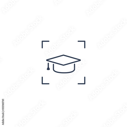 Focus and study sign. Focus on education. Simple vector linear icon on a white background.