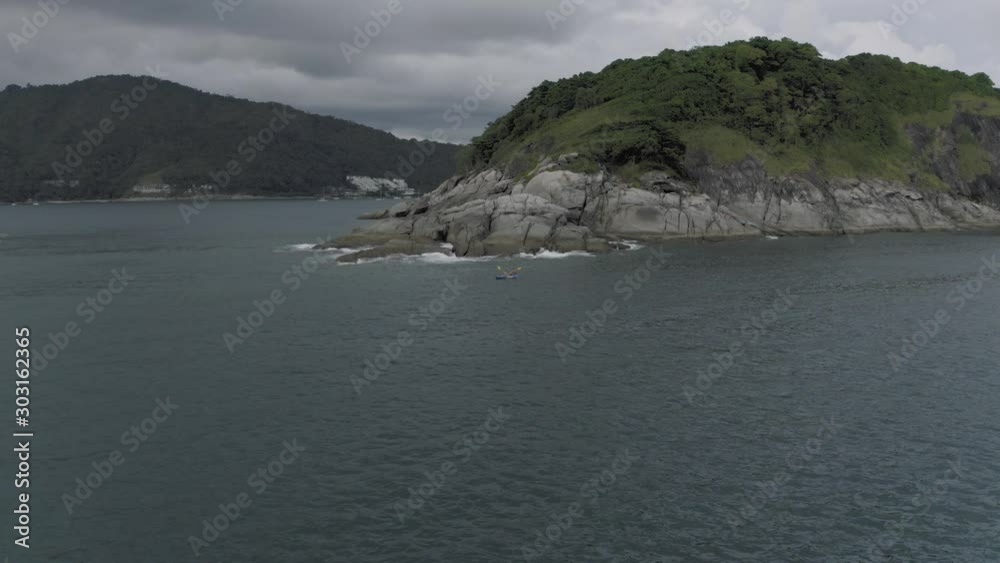 Nayaking in blue Sea ner Phuket Island in Thailand, 4K Drone flight Nayaking in blue Sea ner Phuket Island in Thailand, 4K Drone flight