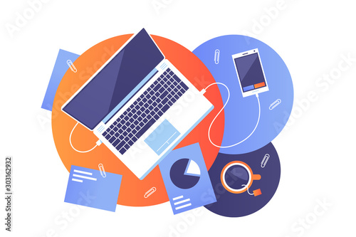 Desktop of modern worker
