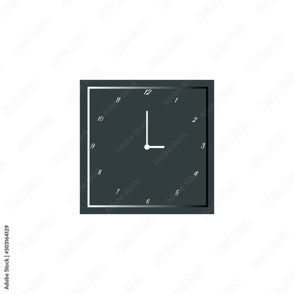 Analog clock flat icon. Symbol of time management, retro style chronometer with hour, minute and second arrow. Simple illustration isolated on white background. Analog clock flat icon. Symbol of time management, retro style chronometer with hour, minute and second arrow. Simple illustration isolated on white background.