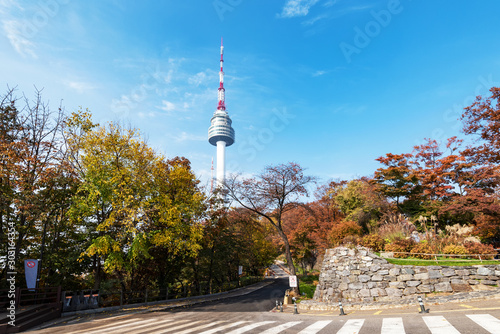 Canvas Print Seoul Tower in Autumn season South Korea