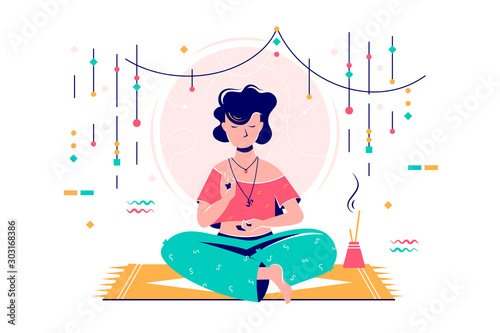Woman at meditation session