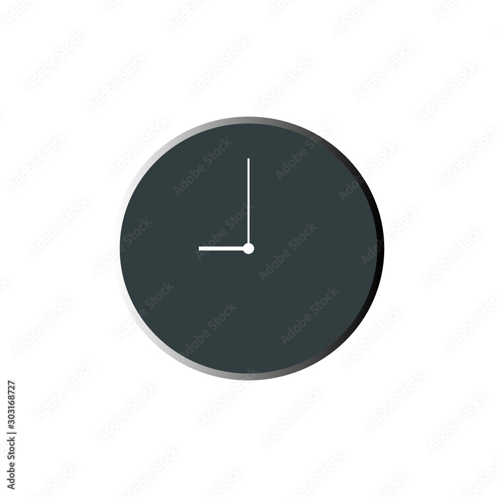 Analog clock flat icon. Symbol of time management, retro style chronometer with hour, minute and second arrow. Simple illustration isolated on white background. Analog clock flat icon. Symbol of time management, retro style chronometer with hour, minute and second arrow. Simple illustration isolated on white background.