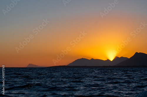 Sunset at sea in Hermanus