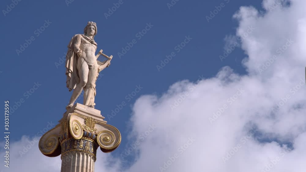 Statue of the Greek God Apollo in the Academy of Greece, famous landmark in Athens Statue of the Greek God Apollo in the Academy of Greece, famous landmark in Athens