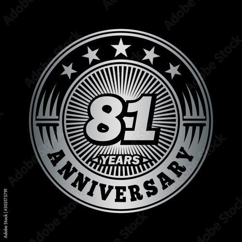 81 years anniversary celebration logo design. Vector and illustration.