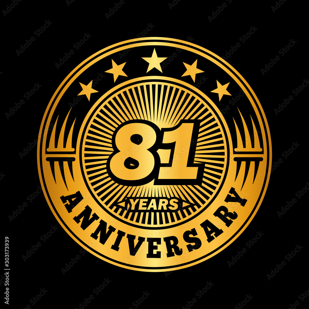 81 years anniversary celebration logo design. Vector and illustration.