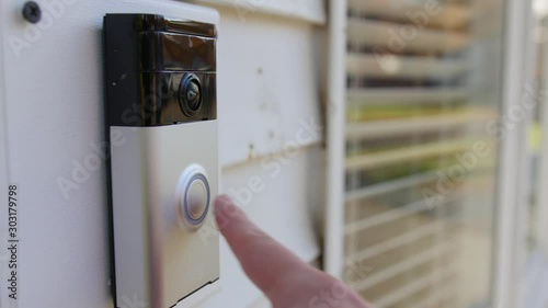 Panning Shot of Ringing Camera Doorbell
