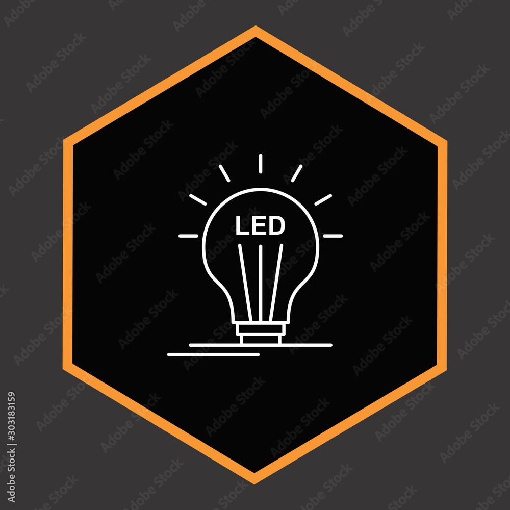 Led bulb icon for your project Led bulb icon for your project