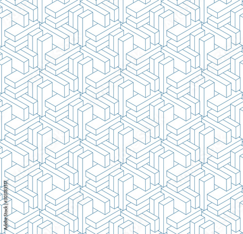 Seamless linear pattern in blue color.