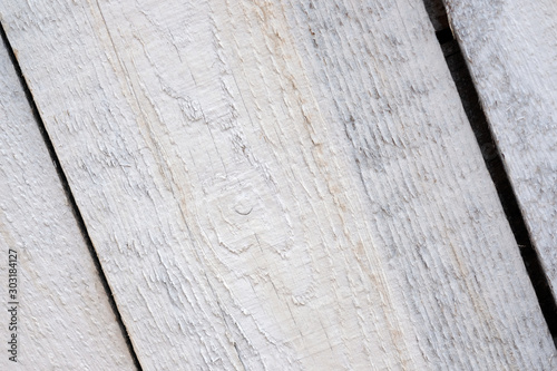 white wooden plank close up. Wooden boards painted white are located diagonally, texture. Wood plank background.