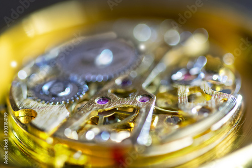 mechanism gears of an old watch