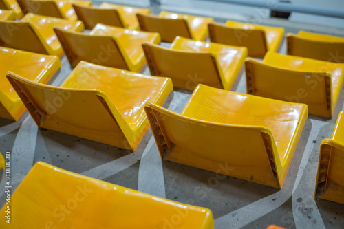  collection of plastic chairs in yellow