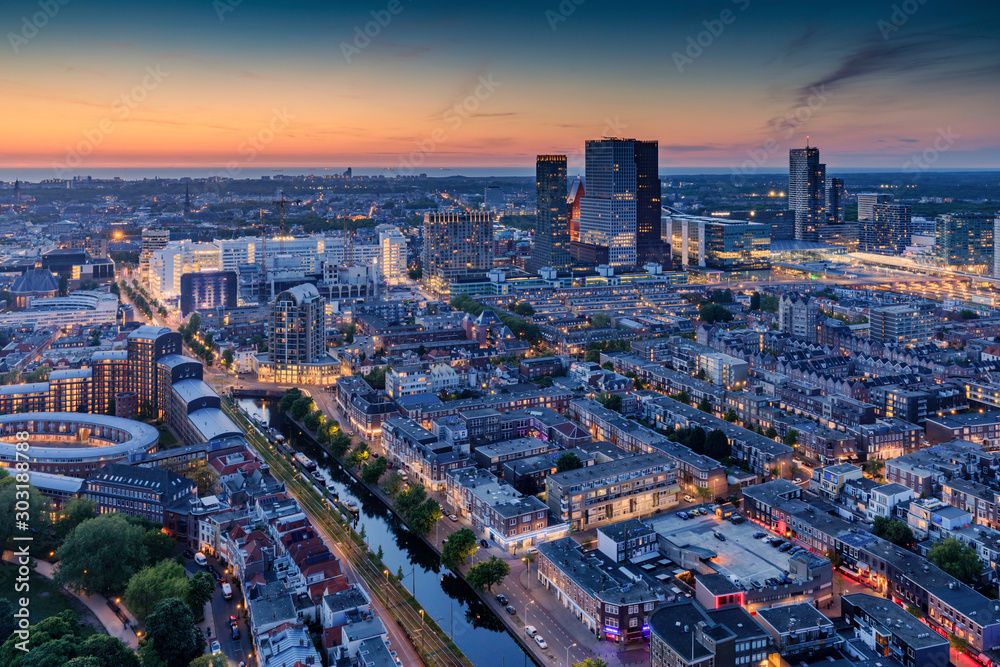 aerial view on the city centre of The Hague