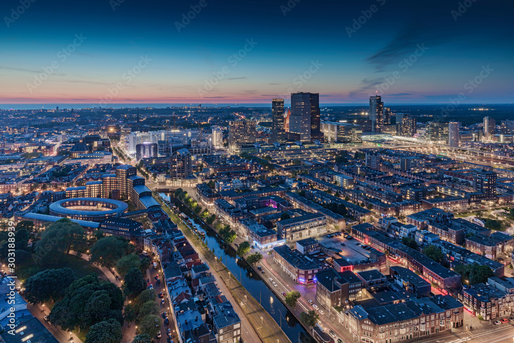 Obraz premium aerial view on the city centre of The Hague