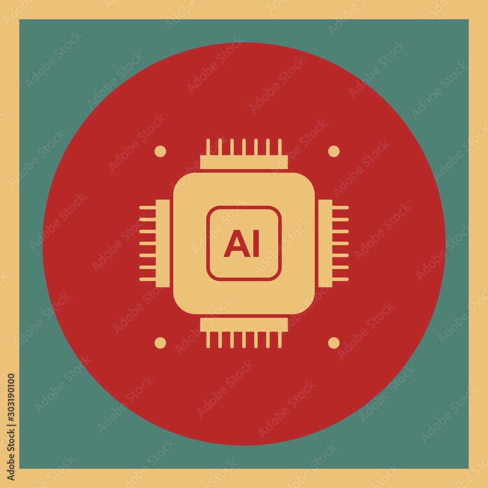 Artificial Intelligence chip icon for your project