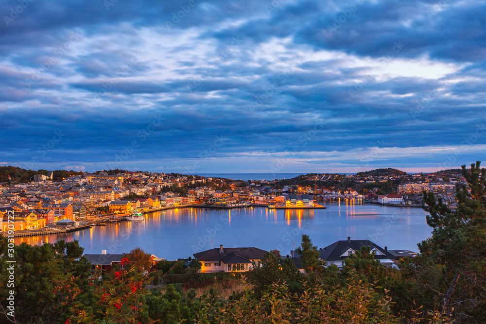 Cityscape of the town of kristiansund in norway.