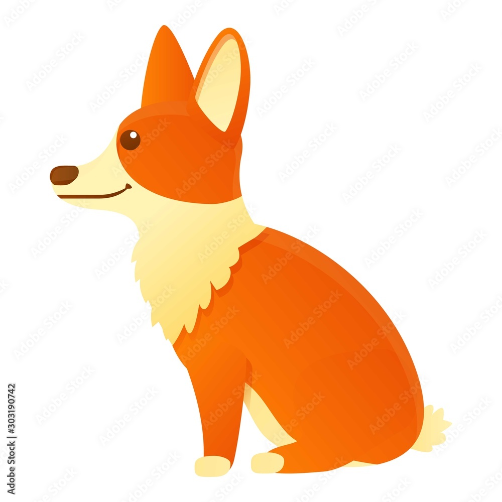 Obraz premium Lovely corgi dog icon. Cartoon of lovely corgi dog vector icon for web design isolated on white background