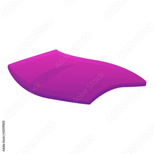 Purple blanket icon. Cartoon of purple blanket vector icon for web design isolated on white background